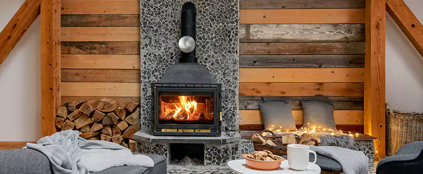 Thelin Hearth Products Direct Vent Gas Stove Fireplace Inspection in Schererville, Indiana